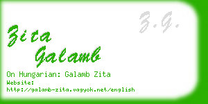 zita galamb business card